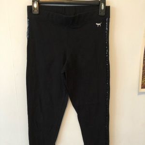 VS PINK leggings with sequence down sides of legs